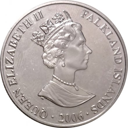 Фолклендские острова 1 крона 2006 год - Арктика и Антарктика. Джон Росс и Джеймс Кларк Росс