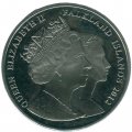 Фолклендские острова 1 крона 2012 год - Жизнь Королевы Елизаветы II - Елизавета II в мантии Ордена Подвязки