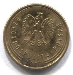 Польша 1 грош 2017 год