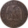 Франция 5 сантимов 1862 год (А)