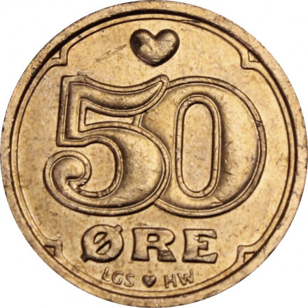 Дания 50 эре 2016 год (LGS)