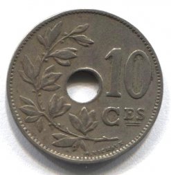 Бельгия 10 сантимов 1928 год BELGIQUE