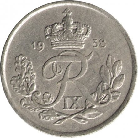 Дания 25 эре 1958 год