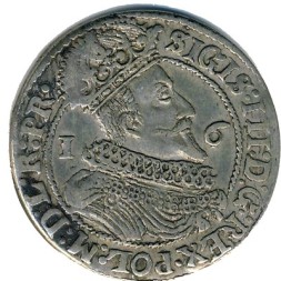Монета Данциг 1 орт 1625 год