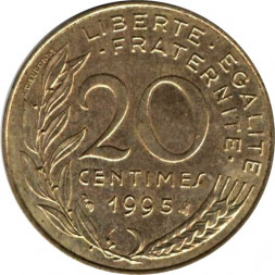 Франция 20 сантимов 1995 год - Марианна