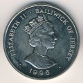 Джерси 2 фунта 1996 год - 70 лет со дня рождения Королевы Елизаветы II (конверт с маркой)