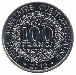 Западная Африка 100 франков 2012 год - Гиря Ашанти