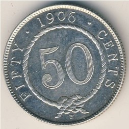 Монета Саравак 50 центов 1906 год