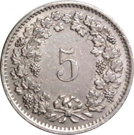 Швейцария 5 раппенов 1971 год