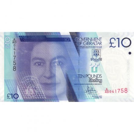 Гибралтар 10 фунтов 2016 год - UNC