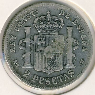 Испания 2 песеты 1881 год
