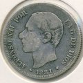 Испания 2 песеты 1881 год