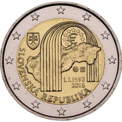 Словакия 2 евро 2018 год - 25 лет Словацкой Республики