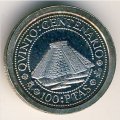 Испания 100 песет 1989 год - 500 лет открытия Америки