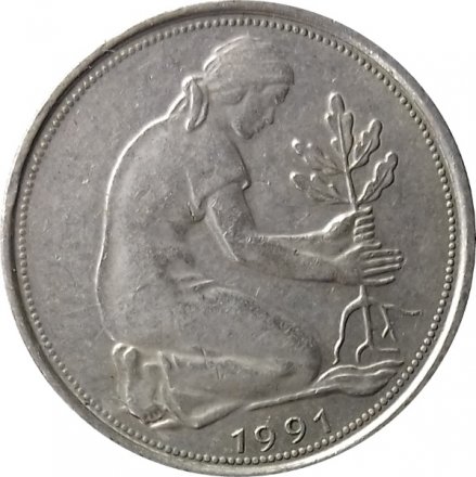 ФРГ 50 пфеннигов 1991 год (A)