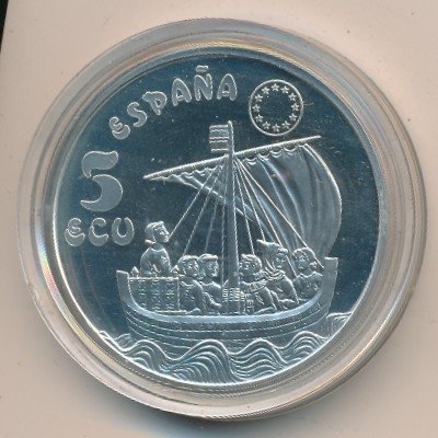 Испания 5 экю 1996 год