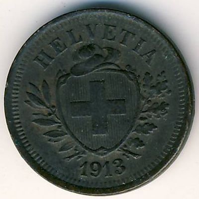 Швейцария 1 раппен 1913 год
