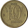 Швеция 10 крон 1992 год - Король Карл XVI Густав