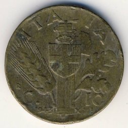 Италия 10 чентезимо 1943 год