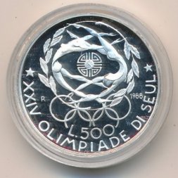 Италия 500 лир 1988 год
