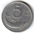 Италия 5 лир 1966 год