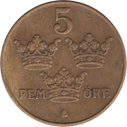 Швеция 5 эре 1940 год