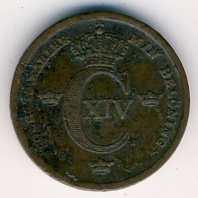 Швеция 1/3 скиллинга 1842 год