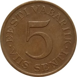 Эстония 5 сенти 1931 год