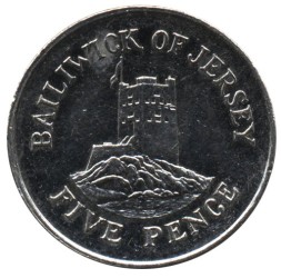 Монета Джерси 5 пенсов 2003 год - Башня Сеймур