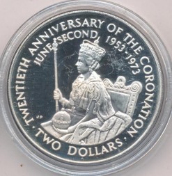Острова Кука 2 доллара 1973 год