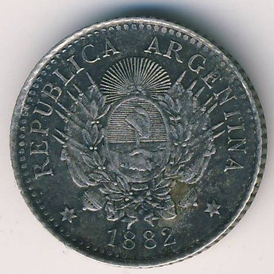 Аргентина 10 сентаво 1882 год