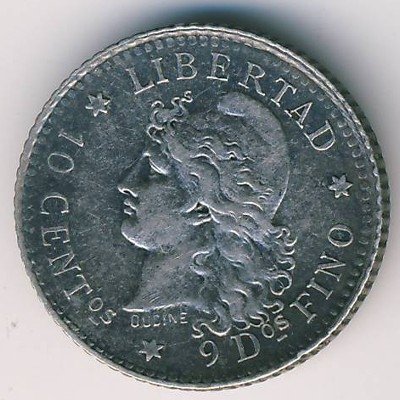 Аргентина 10 сентаво 1882 год
