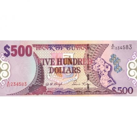 Гайана 500 долларов 2002 год - Парламент Гайаны в Джорджтауне UNC