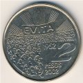 Аргентина 2 песо 2002 год - 50 лет со дня смерти Марии Эвы Дуарте де Перон