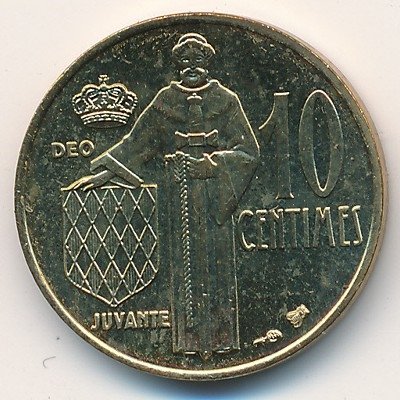 Монако 10 сантимов 1995 год