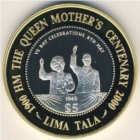 Монета Токелау 5 тала 2000 год