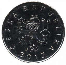 Чехия 1 крона 2017 год - Корона св. Венцеслава