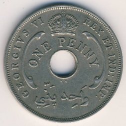 Британская Западная Африка 1 пенни 1947 год (KN)