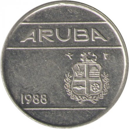 Аруба 25 центов 1988 год