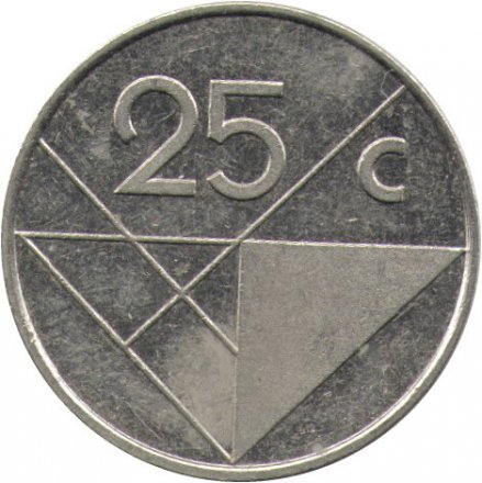 Аруба 25 центов 1988 год