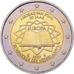 Нидерланды 2 евро 2007 год - Римский договор