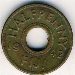 Фиджи 1/2 пенни 1942 год