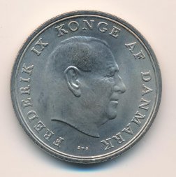 Дания 5 крон 1972 год - Король Фредерик IX