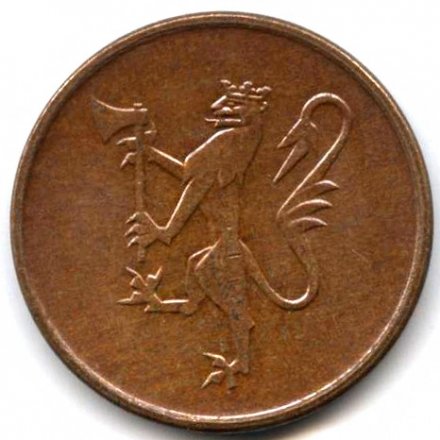 Норвегия 5 эре 1980 год (Отметка монетного двора: &quot;AB&quot;)
