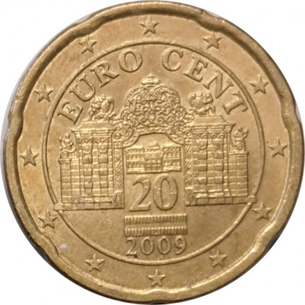 Австрия 20 евроцентов 2009 год - Дворец Бельведер