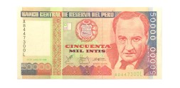 Перу 50000 инти 1988 год - UNC