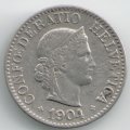 Швейцария 10 раппенов 1904 год (редкий год)