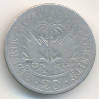 Монета Гаити 20 сентим 1907 год