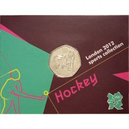 Великобритания 50 пенсов 2011 год - Хоккей на траве (в блистере)