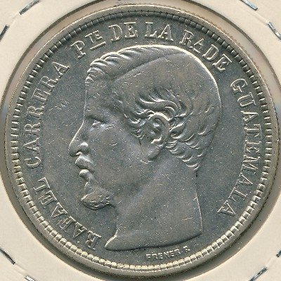 Гватемала 1 песо 1864 год